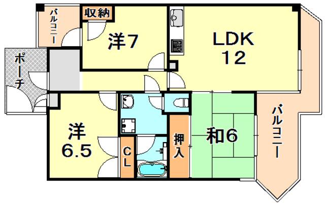 ガーデンハイツ桃山台弐番館(3LDK/2階)の間取り写真