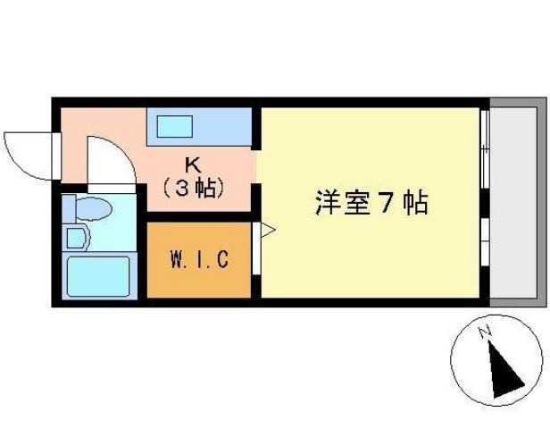 L・A新徳田(1K/2階)の間取り写真