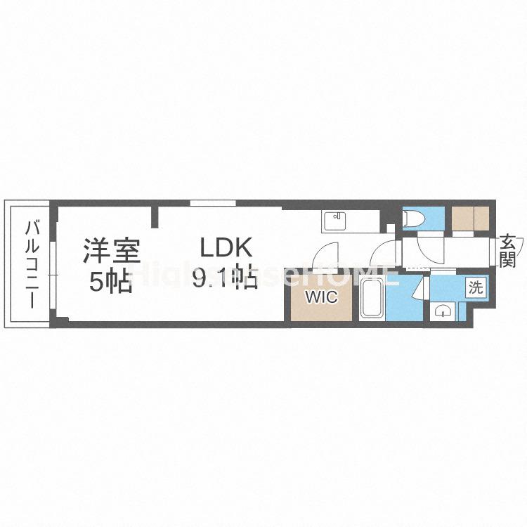 ESTAGEO太子橋(1LDK/3階)の間取り写真