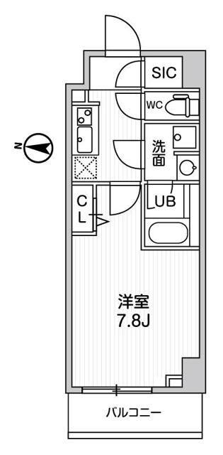 ALTERNA亀戸II(1K/5階)の間取り写真