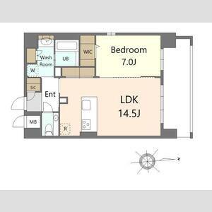 S-RESIDENCE大手門AWESOME(1LDK/15階)の間取り写真
