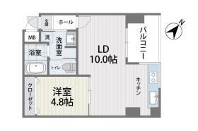 エスフォート筑紫通(1LDK/3階)の間取り写真