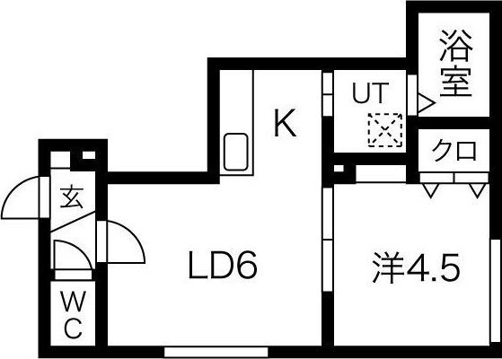 デジール北野(1LDK/3階)の間取り写真