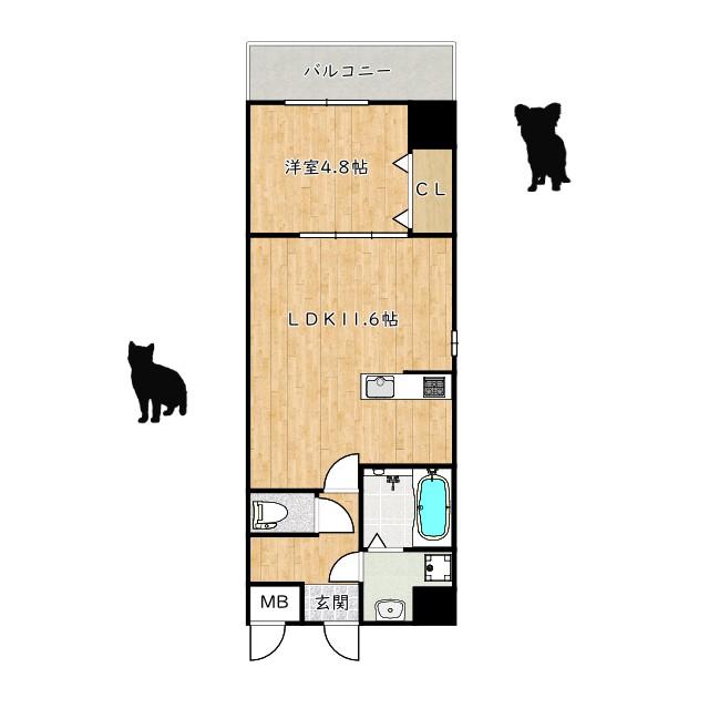 MANDARIN COURT 深井駅前(1LDK/3階)の間取り写真