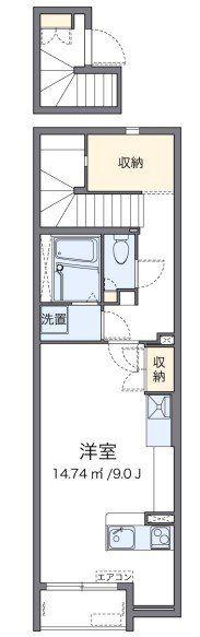ミランダ白樺VI(ワンルーム/2階)の間取り写真