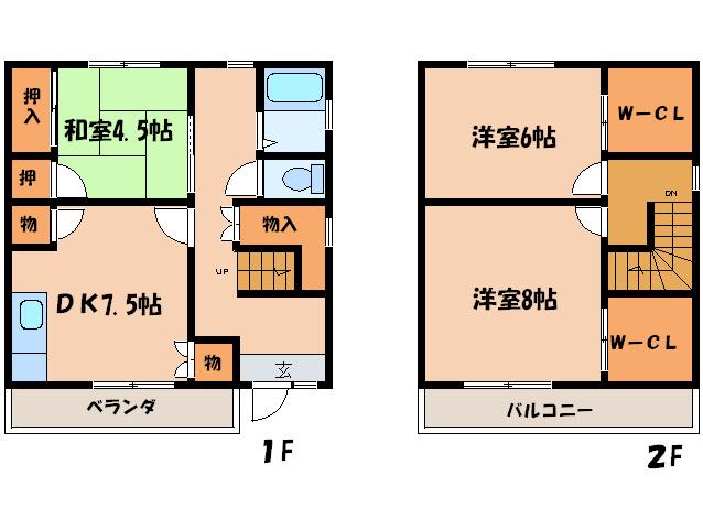 児島ハイツ(3DK/1階)の間取り写真