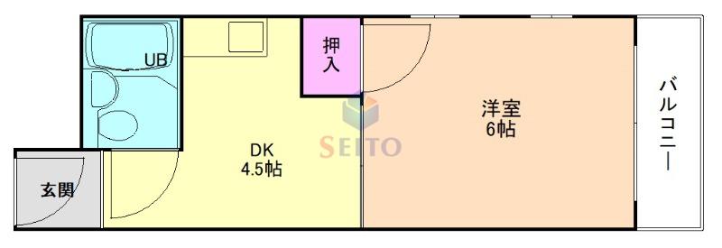ユニオン東三国(1DK/4階)の間取り写真