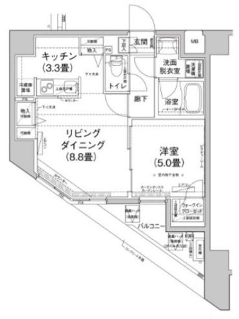 アイル グランデ押上イースト(1LDK/2階)の間取り写真