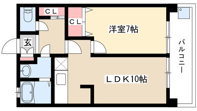 OS・SKYマンション鹿子(1LDK/1階)の間取り写真