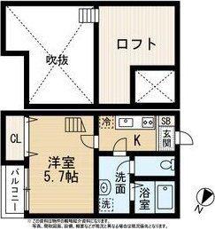 ラミアカーサ(1K/1階)の間取り写真