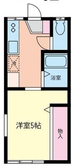 Kパレス弘明寺(ワンルーム/2階)の間取り写真
