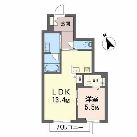 LA MAISON CALME(1LDK/2階)の間取り写真