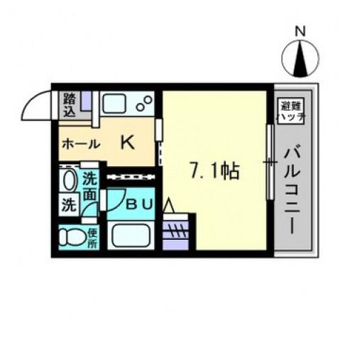 MAISON DE QUATRE III(1K/5階)の間取り写真