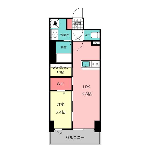MYS CASETTA HAKATA(1LDK/10階)の間取り写真