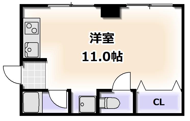 松栄ハイツ(ワンルーム/2階)の間取り写真