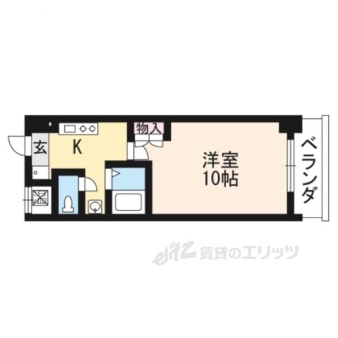 PALACIOK2(1K/6階)の間取り写真