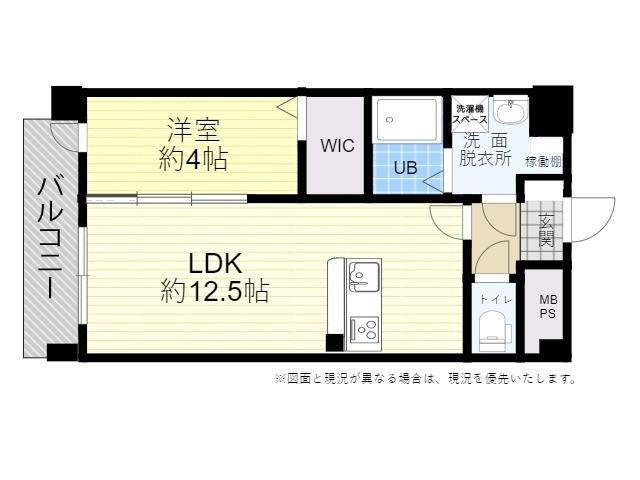 オーク金池南(1LDK/6階)の間取り写真
