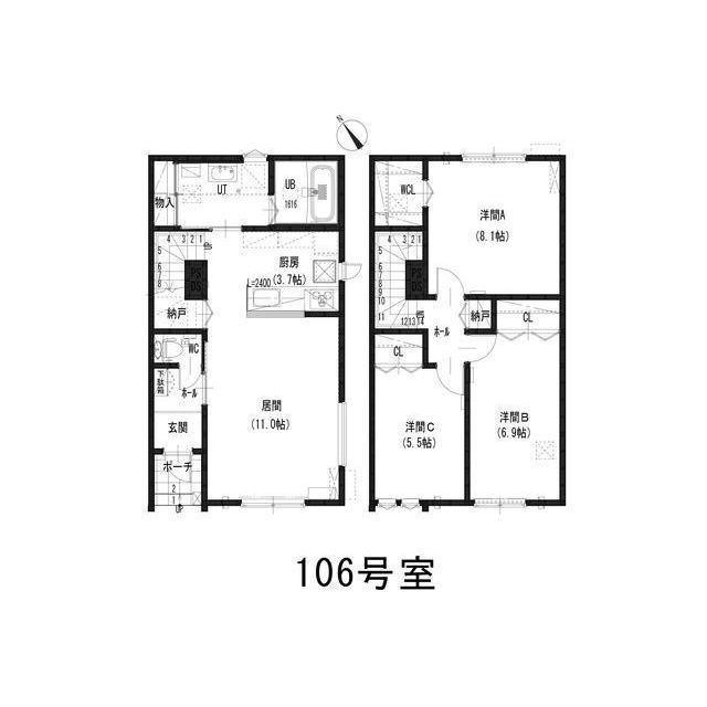 ルミエール太平2―4II(3LDK/1階)の間取り写真