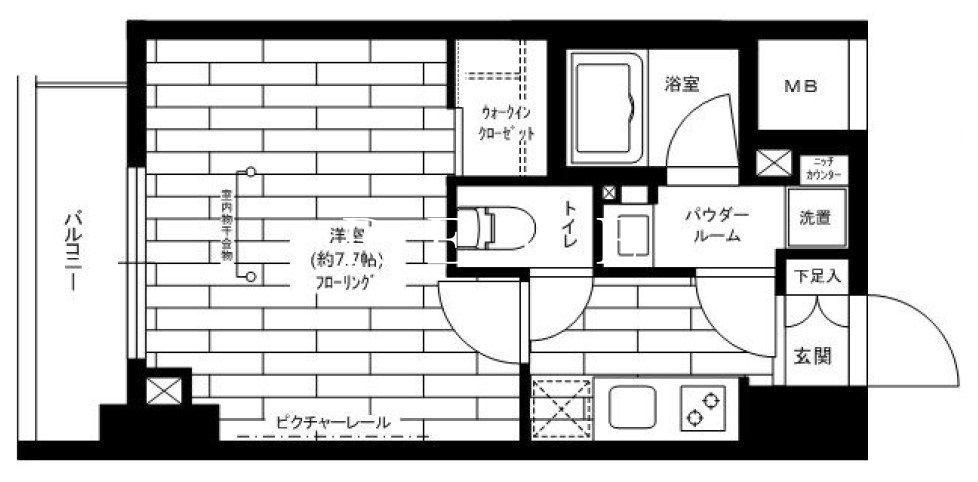 ステージファースト八丁堀(1K/6階)の間取り写真