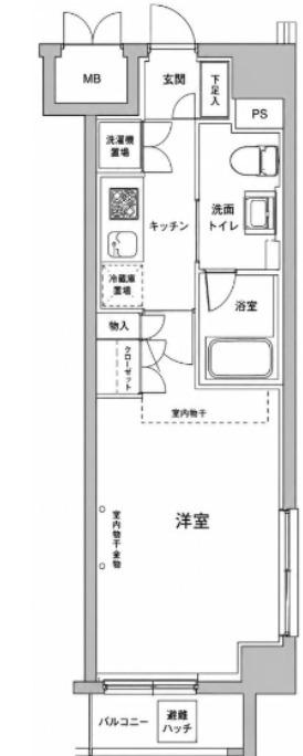 セジョリ王子駅前(1K/2階)の間取り写真