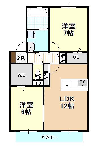 セジュール光陽(2LDK/1階)の間取り写真