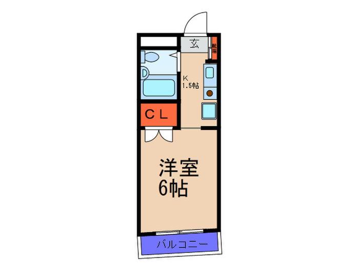 サントピア西九条II(1K/4階)の間取り写真