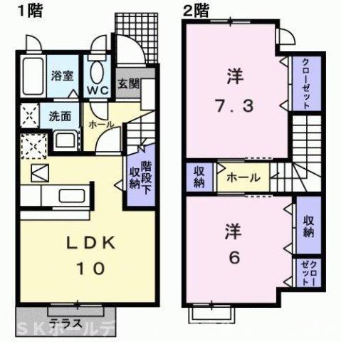 ベル ファミーユII 3番館(2LDK/1階)の間取り写真