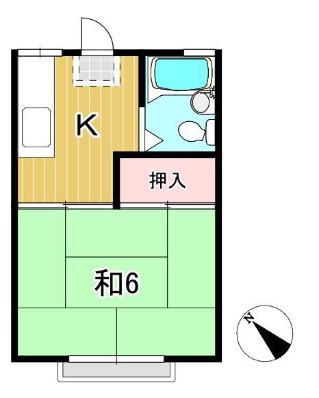 APTアパート(1K/2階)の間取り写真