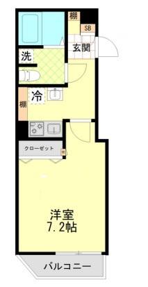 カノープス南大井A(1K/3階)の間取り写真