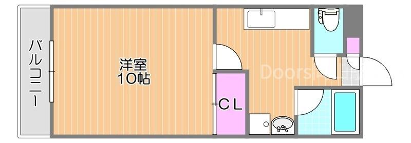 ケイズシティ豊成(1K/3階)の間取り写真