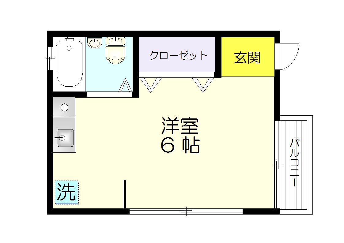 アンフィールド2(ワンルーム/2階)の間取り写真
