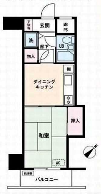 ライオンズマンション関内第3(1DK/6階)の間取り写真