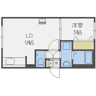 エルマーノN24(1LDK/1階)の間取り写真