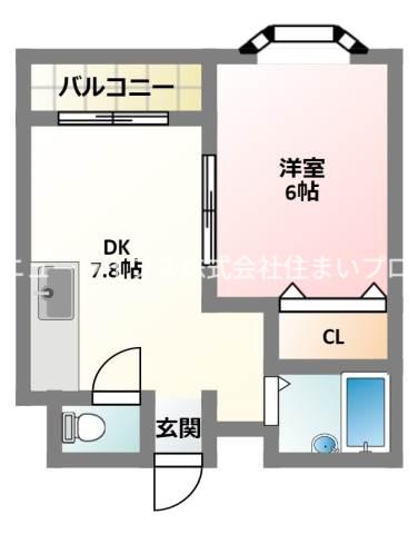サンシャイン大池(1DK/3階)の間取り写真