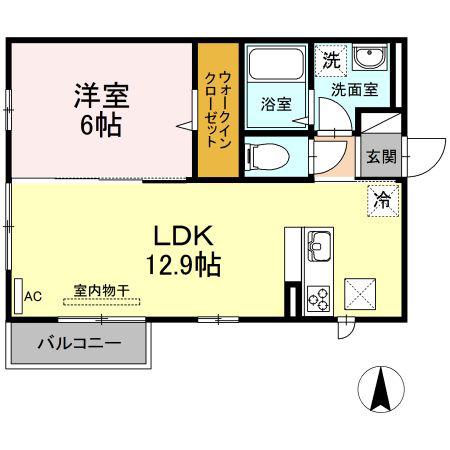 ルミエール(1LDK/1階)の間取り写真