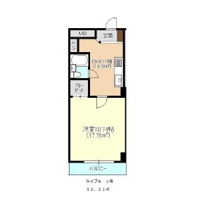 サンハイツ村八(1DK/3階)の間取り写真