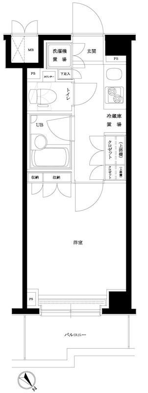 ルーブル目黒不動前(1K/3階)の間取り写真