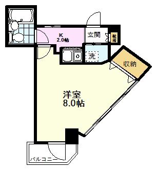 いづみマンション一ツ橋(1K/2階)の間取り写真