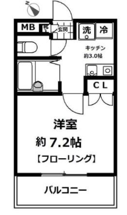 ヤシマメイト片倉(1K/3階)の間取り写真