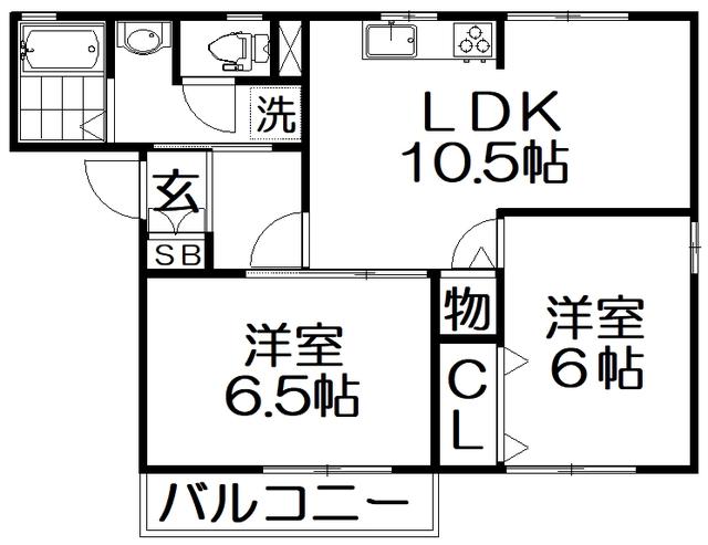 パークアベニュー(1LDK/1階)の間取り写真