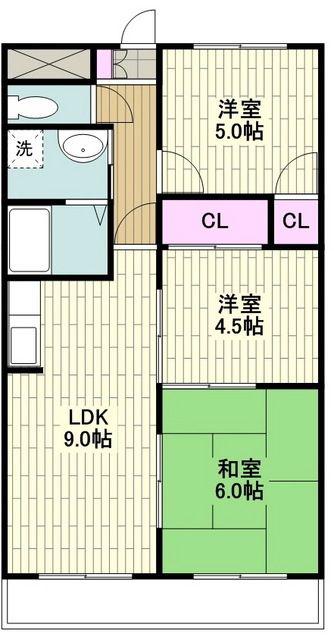 ソレイユ松風(3LDK/4階)の間取り写真