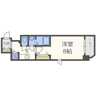 エスリード谷町四丁目(1K/6階)の間取り写真