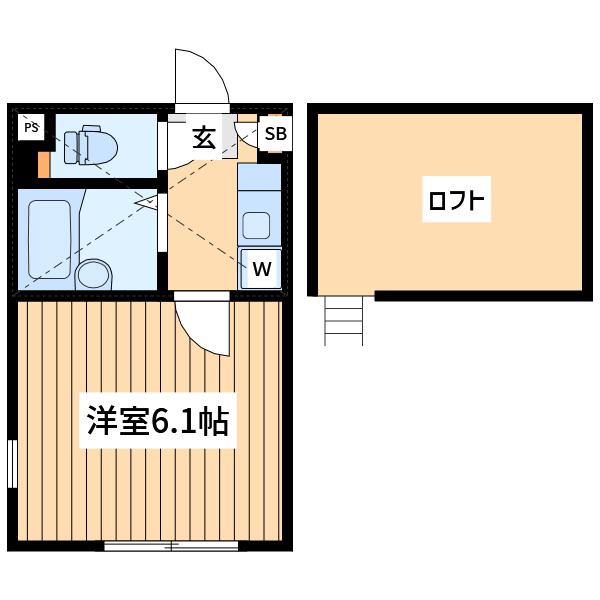 ロッシェルエフエス(1K/1階)の間取り写真