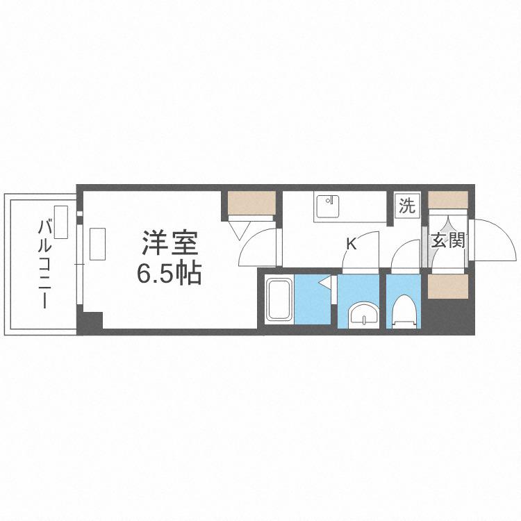 プレサンス谷町九丁目ディセオ(1K/5階)の間取り写真