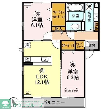 メルベージュⅢ(2LDK/2階)の間取り写真