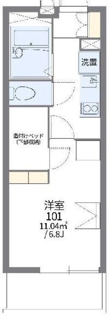 レオパレスシャルール(1K/3階)の間取り写真