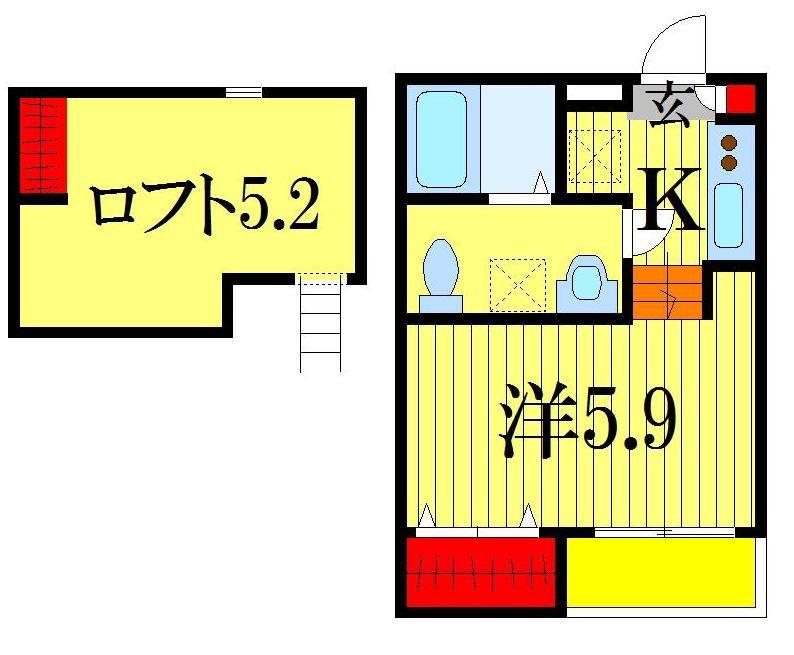エトワール幕張(1K/2階)の間取り写真