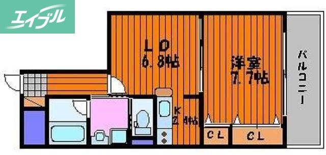 アルファレガロ西古松(1LDK/6階)の間取り写真