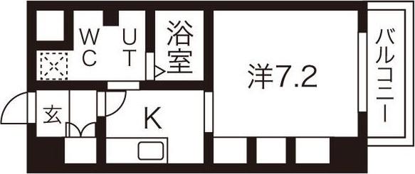 セントアミー東三国(1K/9階)の間取り写真