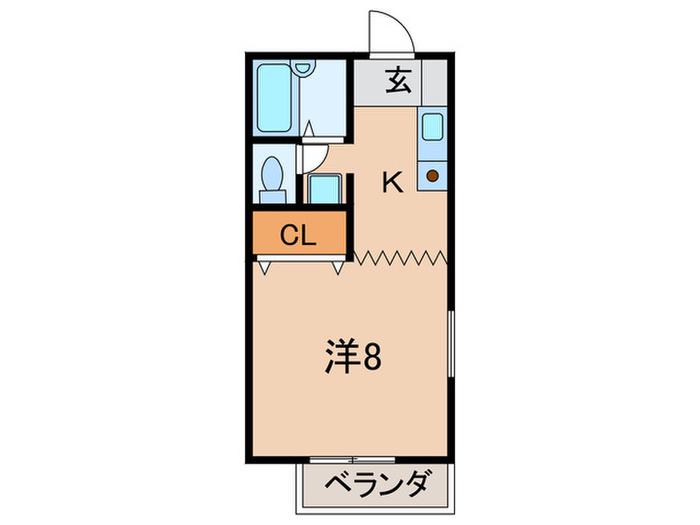 エスポワール(1K/2階)の間取り写真